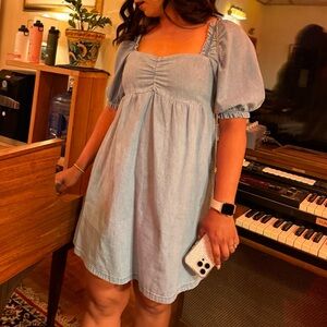 H&M Denim Babydoll Mini Small Dress